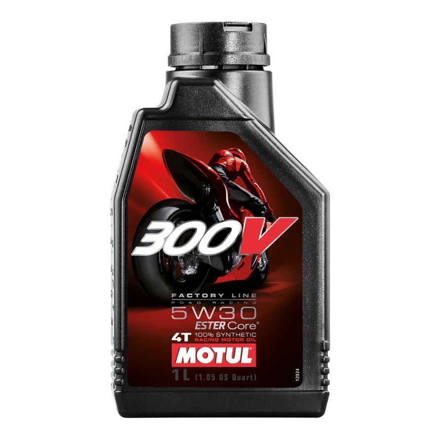 300V FL ROAD RACING 5W30 1 Litre, MOTUL 450004, BOX=12, Motorcycle, 100% SYNTHETIC image 1