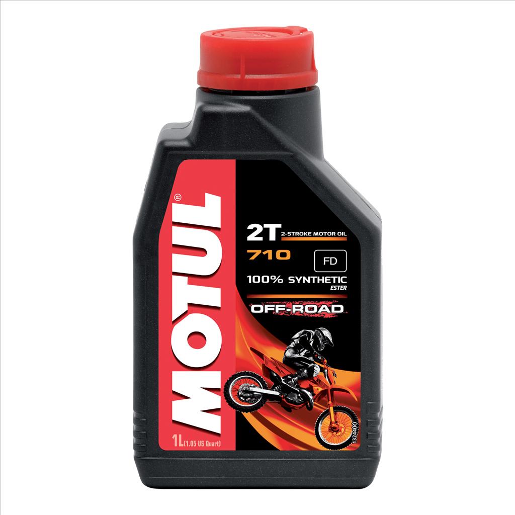 OFFER 450053, 710 2T OFF ROAD 1 Litre, MOTUL 450061, BOX=12 Motorcycle, 100% SYNTHETIC image 1