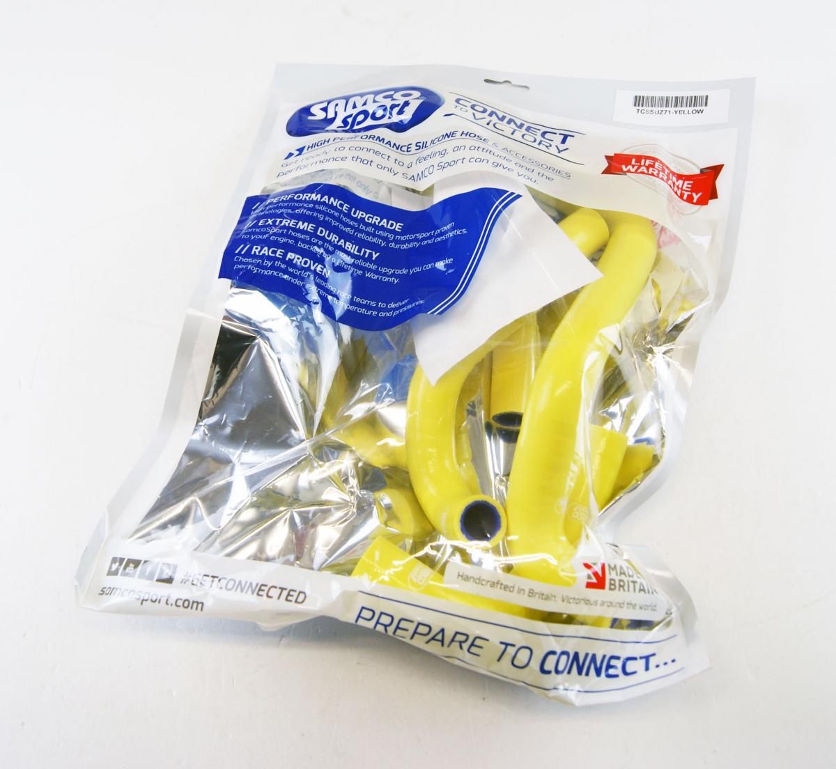 COOLANT HOSE 4 PIECE KIT YELLOW 19-26 SUZUKI 250 RM Z SAMCO SPORT SUZ-71-YE thumbnail 2