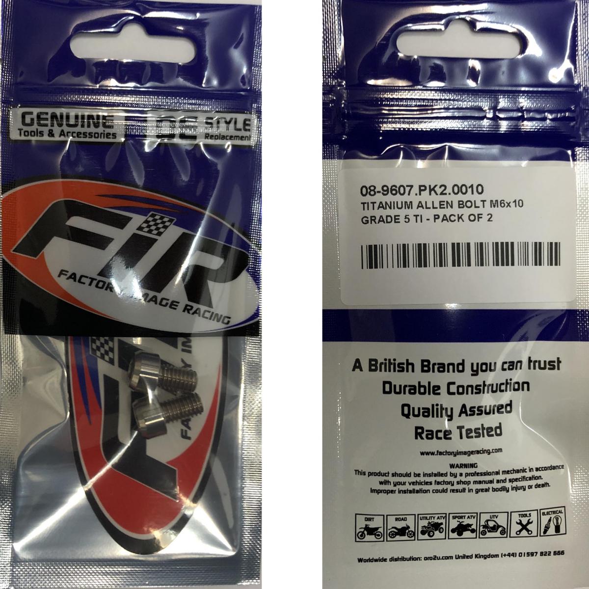 TITANIUM ALLEN BOLT M6x10, GRADE 5 TI - PACK OF 2 thumbnail 2