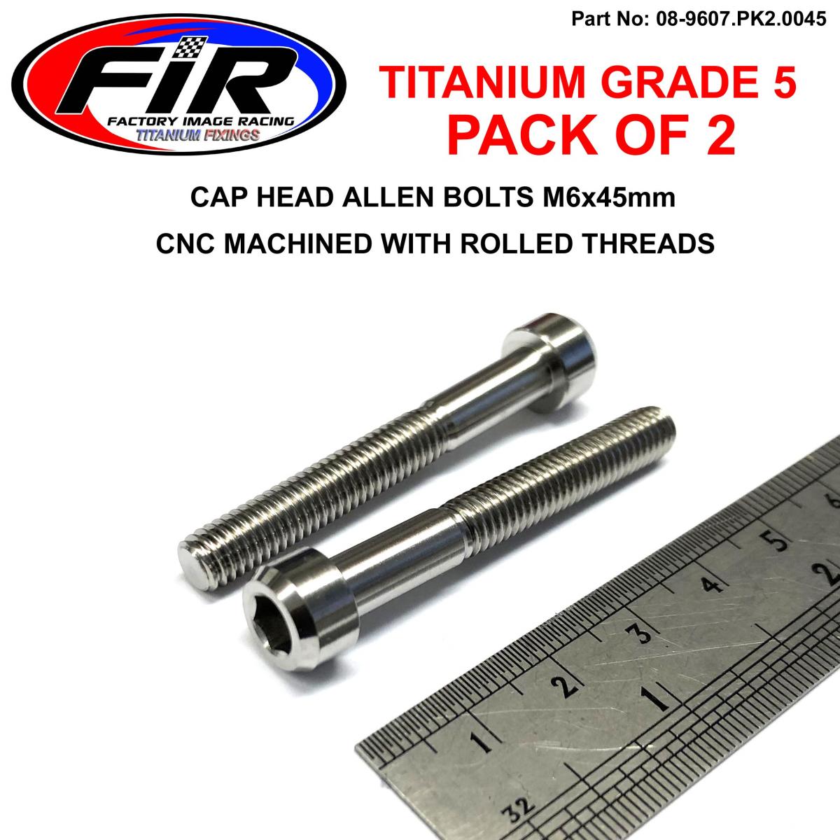 TITANIUM ALLEN BOLT M6x45, GRADE 5 TI - PACK OF 2 thumbnail 2