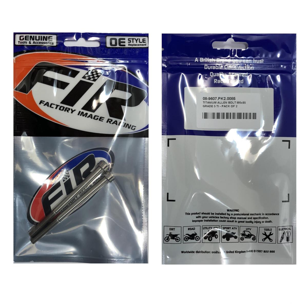 TITANIUM ALLEN BOLT M6x85, GRADE 5 TI - PACK OF 2 thumbnail 2