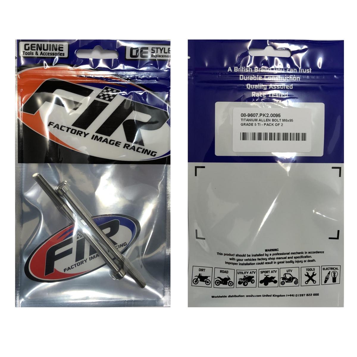 TITANIUM ALLEN BOLT M6x95, GRADE 5 TI - PACK OF 2 thumbnail 2