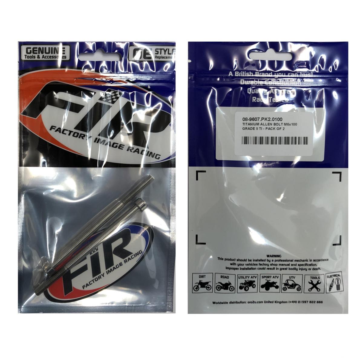 TITANIUM ALLEN BOLT M6x100, GRADE 5 TI - PACK OF 2 thumbnail 2