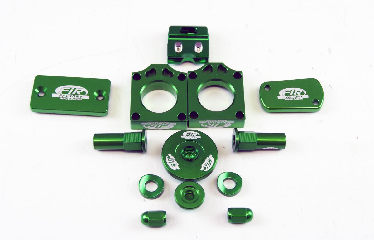 11PC BLING KIT KAWASAKI 250/450, FIR CPK-201, CNC ALLOY, AXLE BLOCK, CAPS, TYRE NUT thumbnail 2