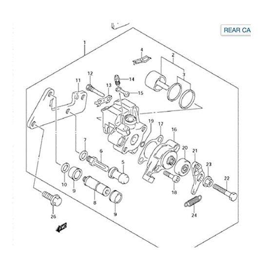 BRAKE CALIPER REAR YAMAHA ATV, 1UY-2580W-01, YFS 200, YFM 350, YFZ 350, CALIPER ONLY thumbnail 8