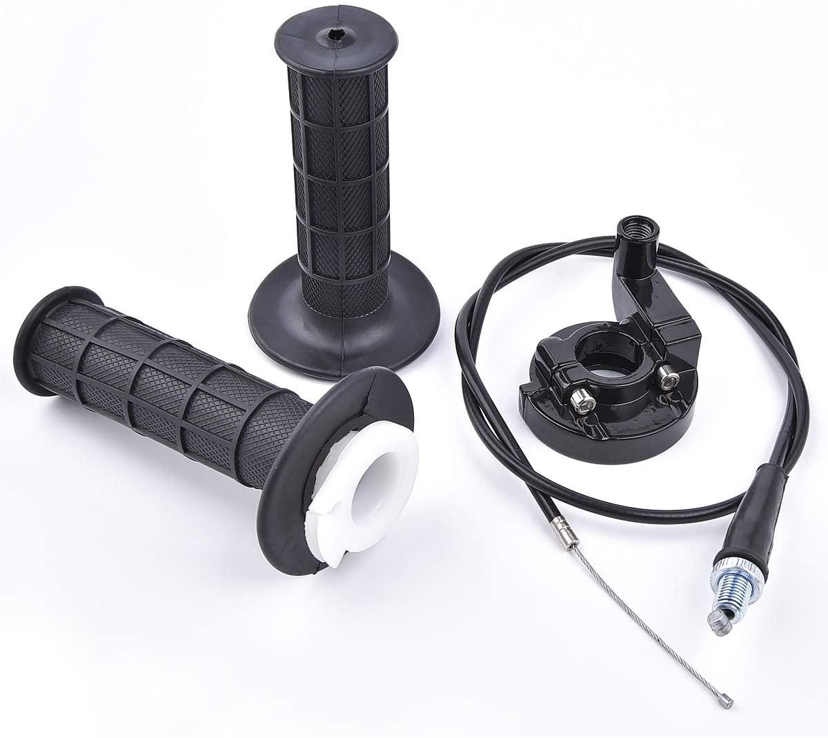 THROTTLE TWISTGRIP ASSY GRIPS + CABLE., Throttle Clamp Racing Alloy thumbnail 2