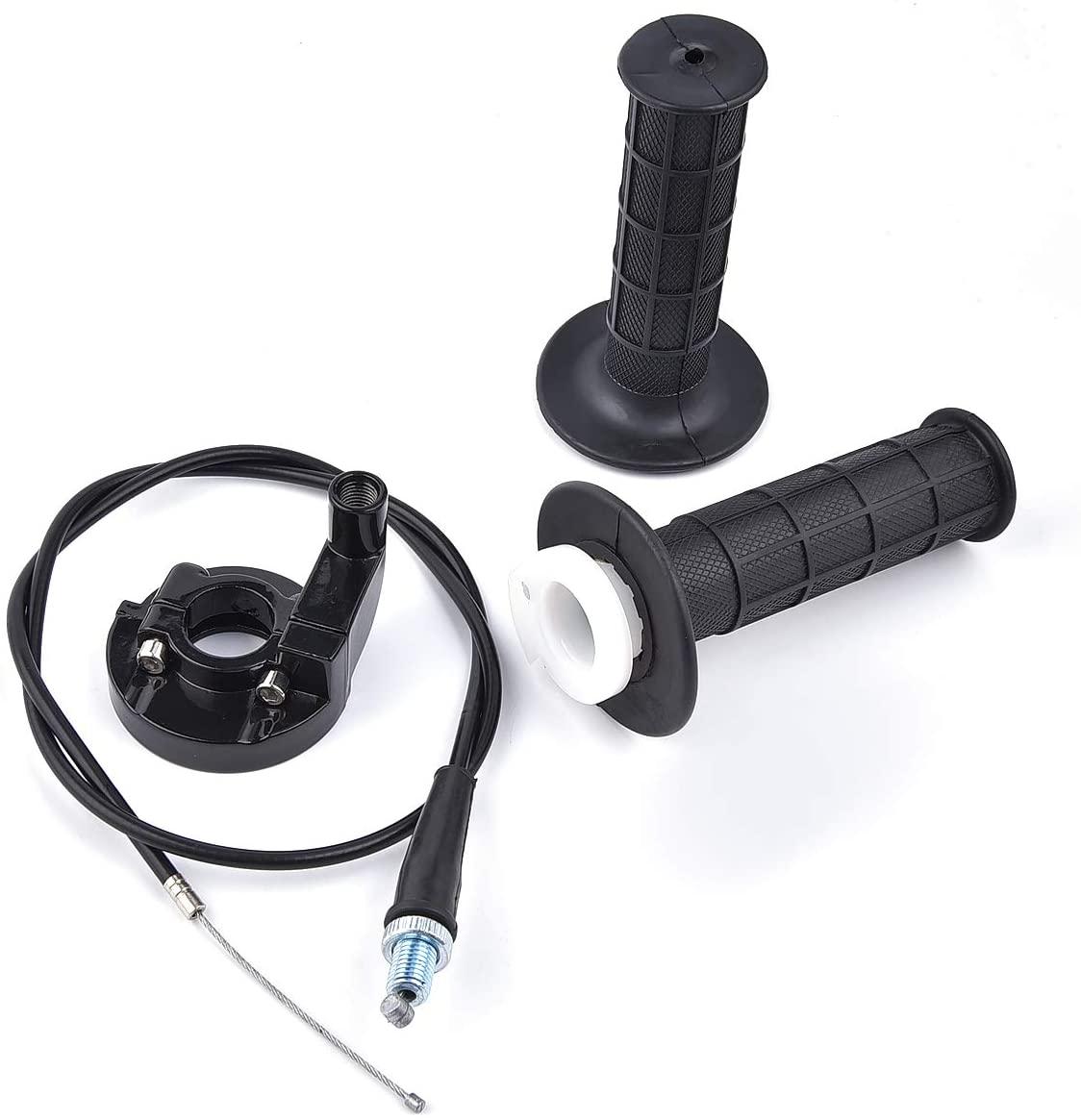 THROTTLE TWISTGRIP ASSY GRIPS + CABLE., Throttle Clamp Racing Alloy thumbnail 3
