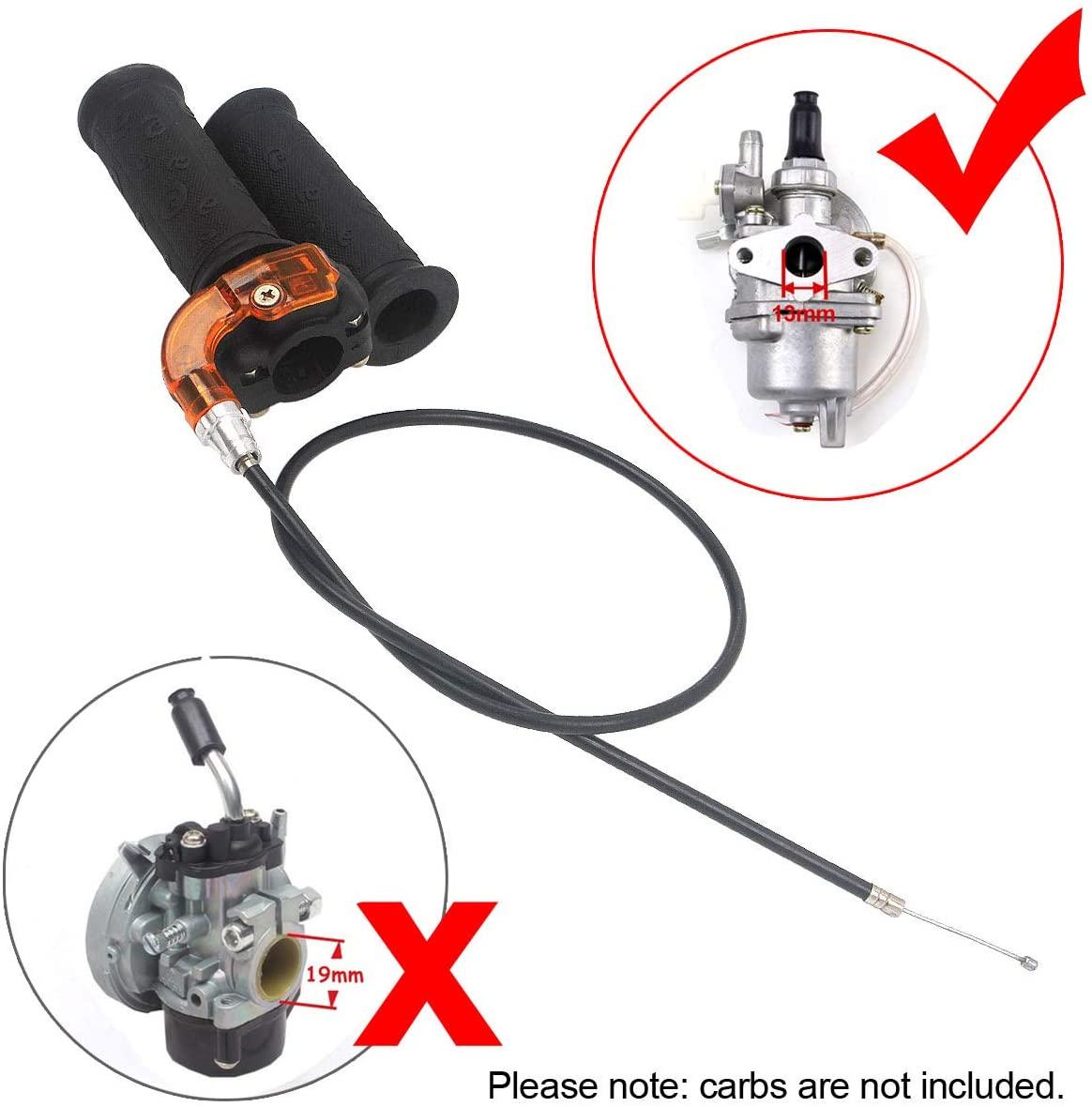 THROTTLE MINI GRIP SET + CABLE, Handle Grip Throttle Clamp 49cc Pocket Bike Mini Moto Quads Twist Throttle Accelerator Grip thumbnail 3