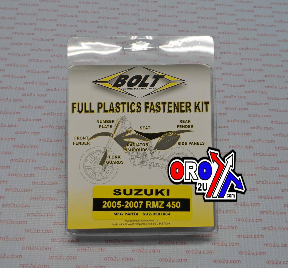 PLASTIC BOLT KIT RMZ450 05-07, BOLT HARDWARE SUZ-0507004 thumbnail 2