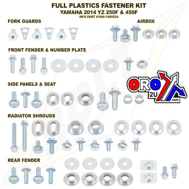 PLASTIC BOLT KIT YZF250/450, BOLT HARDWARE YAM-1400024 thumbnail 3