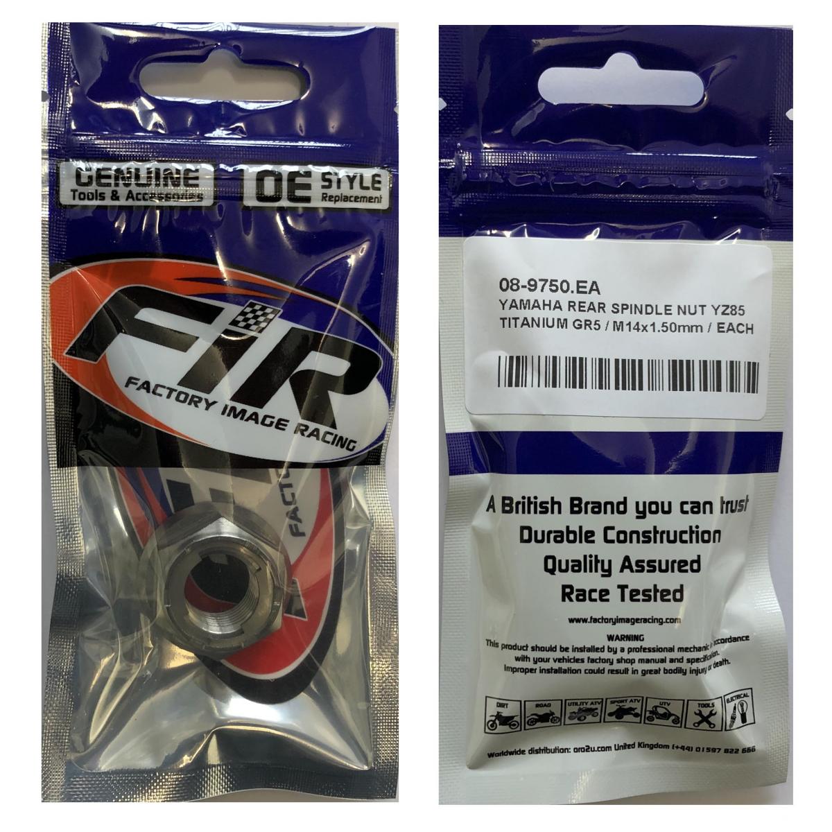 YAMAHA REAR SPINDLE NUT YZ85, TITANIUM GR5 / M14x1.50mm / EACH, / 90185-14012 / 09-2020 thumbnail 2
