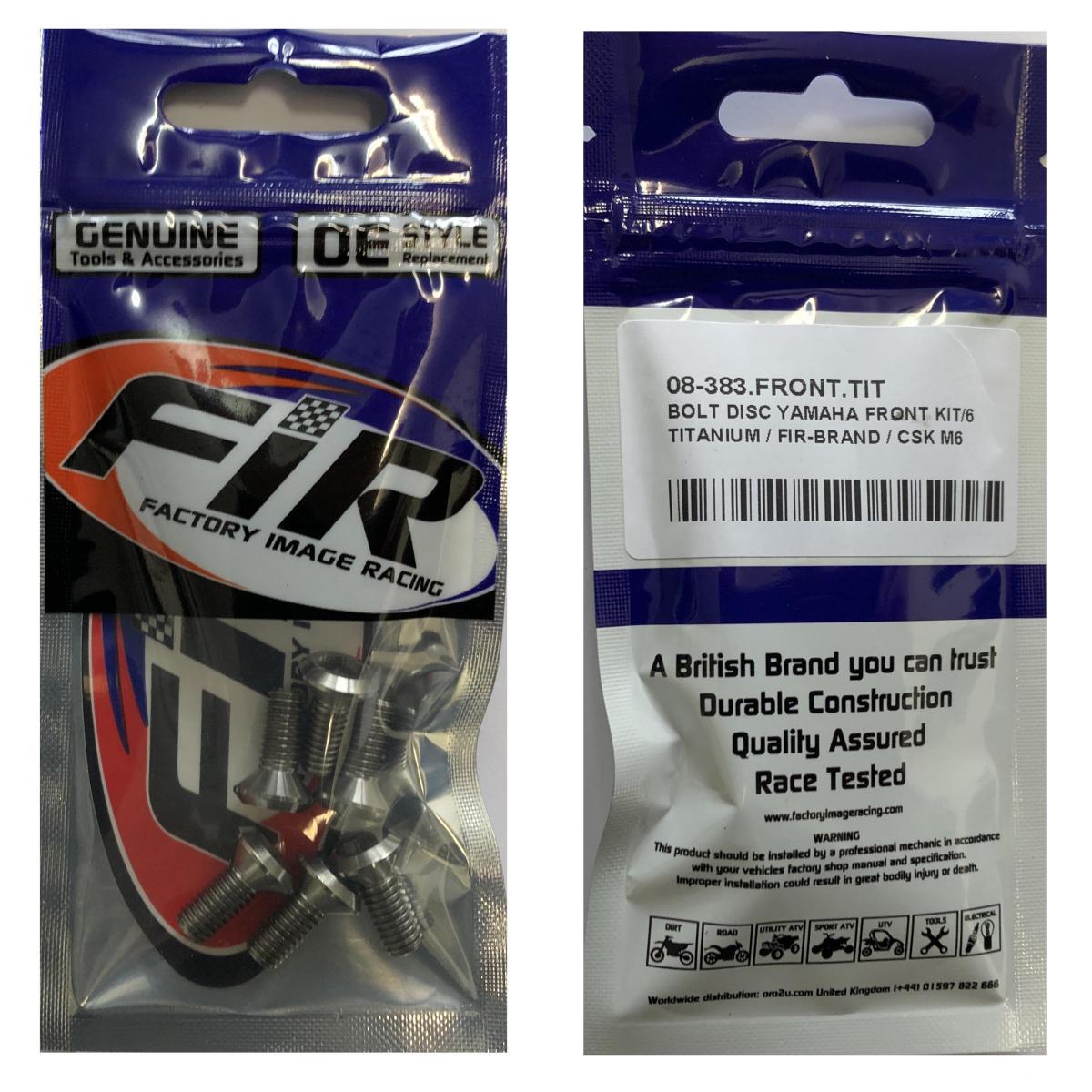 BOLT DISC YAMAHA FRONT KIT/6, TITANIUM / / CSK M6, 90149-06327-00 / 90151-06080-00 thumbnail 3