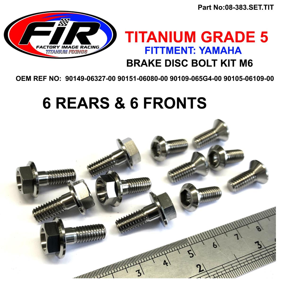 BOLT DISC YAMAHA FRONT & REAR, TITANIUM / / M6, 90149-06327-00 / 90151-06080-00, 90109-065G4-00 / 90105-06109-00
