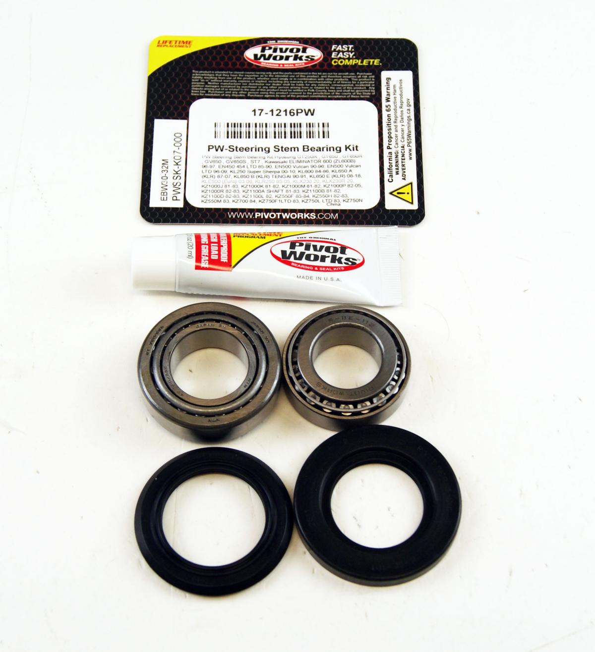 STEERING STEM BEARING SEAL KIT 81-20 HYOSUNG KAWASAKI PIVOT WORKS PWSSK-K07-000 thumbnail 2
