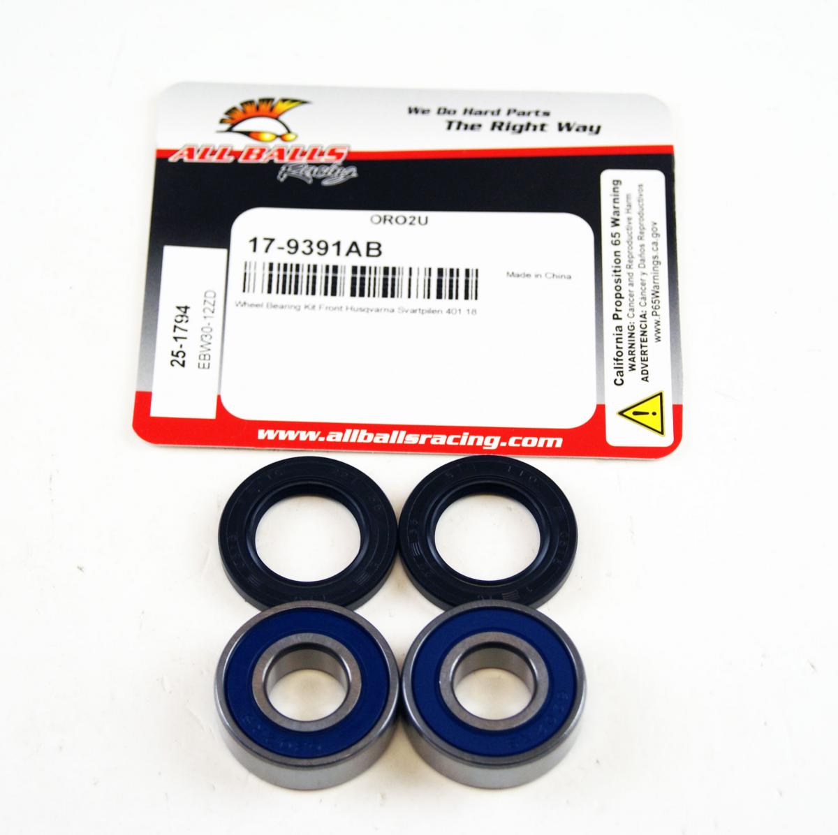 WHEEL BEARING KIT FRONT 2018 HUSQVARNA SVARTPILEN 401, ALLBALLS 25-1794 ROAD thumbnail 2