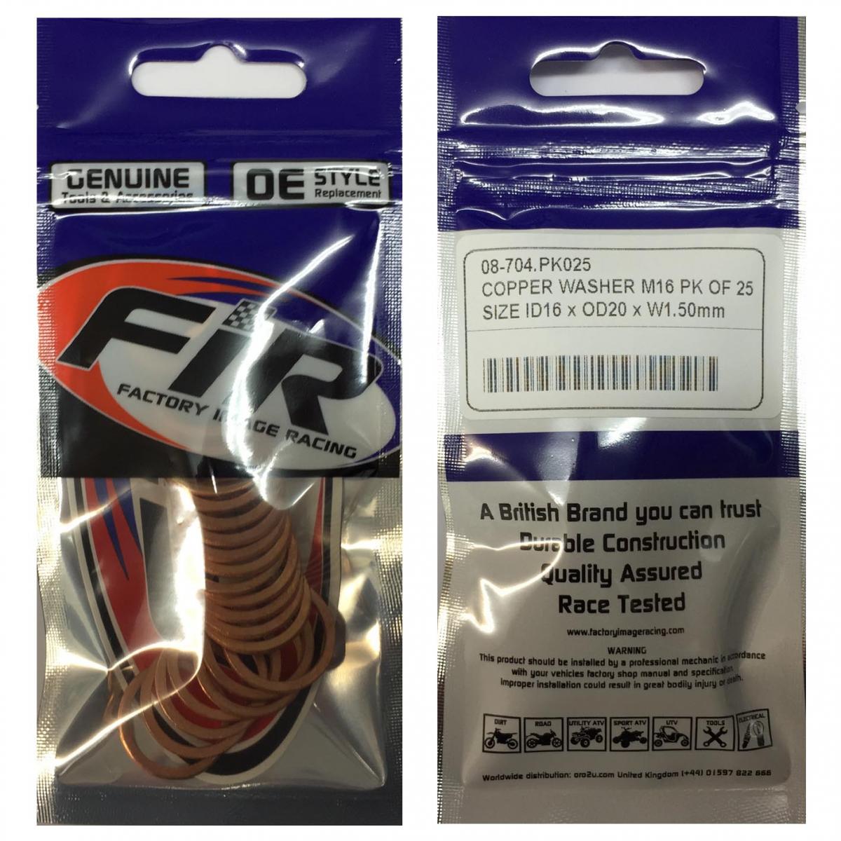 COPPER WASHER M16 PK OF 25, SIZE ID16 x OD20 x W1.50mm thumbnail 3