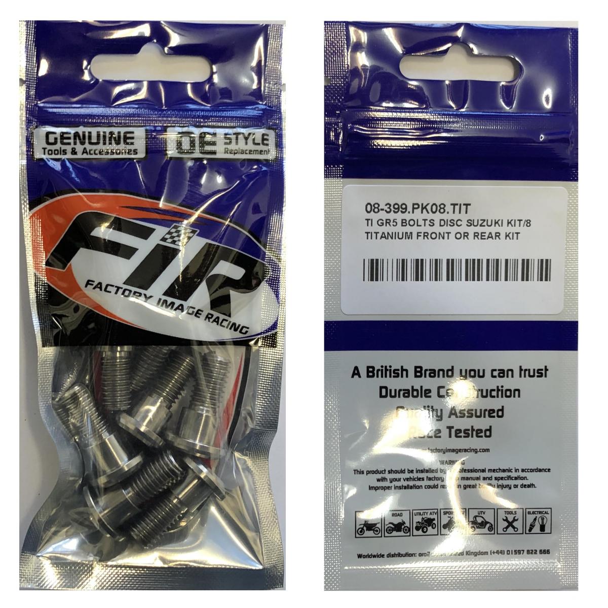 TI GR5 BOLTS DISC SUZUKI KIT/8, TITANIUM FRONT OR REAR KIT, / FIR BRAND thumbnail 3