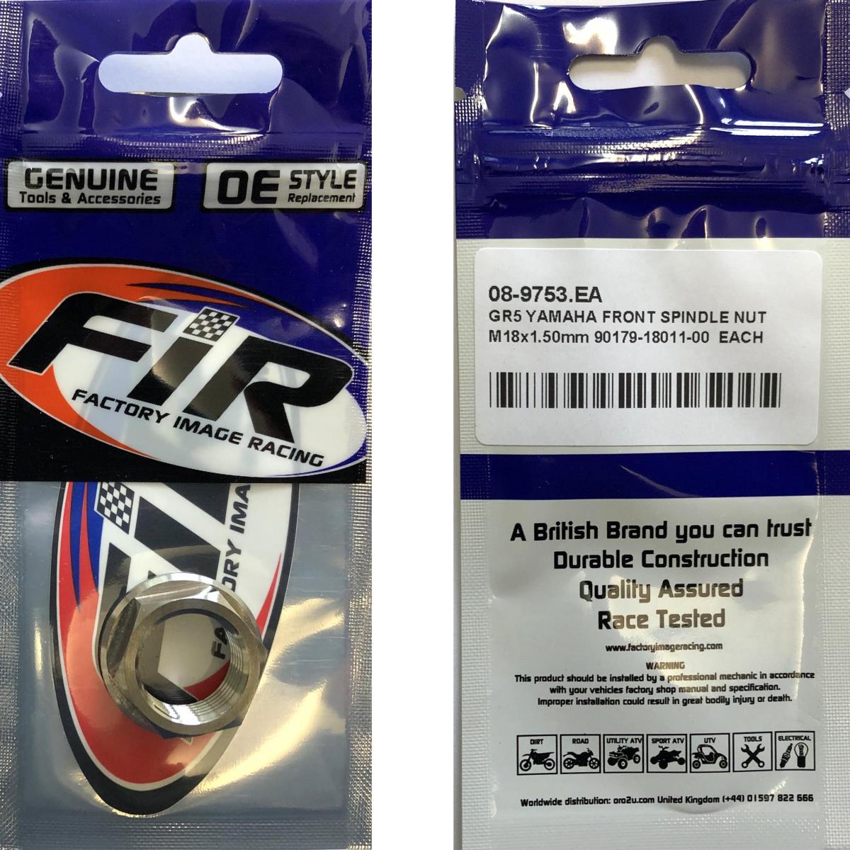 GR5 YAMAHA FRONT SPINDLE NUT, M18x1.50mm 90179-18011-00 EACH 92210-0065 thumbnail 2