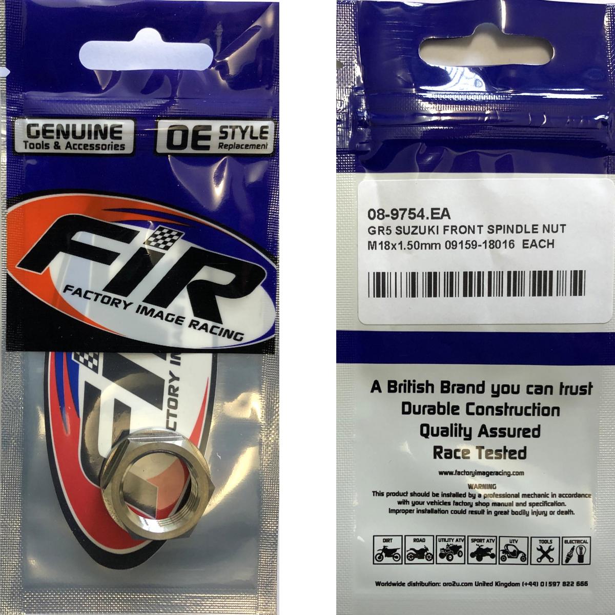GR5 SUZUKI FRONT SPINDLE NUT, M18x1.50mm 09159-18016 EACH thumbnail 3