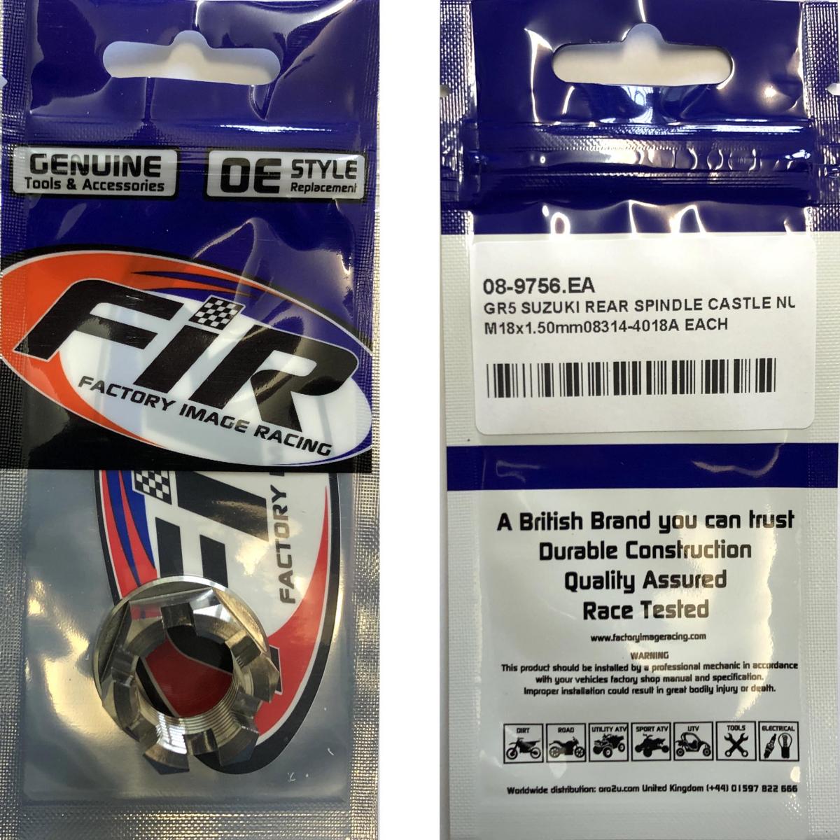 GR5 SUZUKI REAR SPINDLE CASTLE NUT, M18x1.50mm / 08314-4018A EACH thumbnail 2