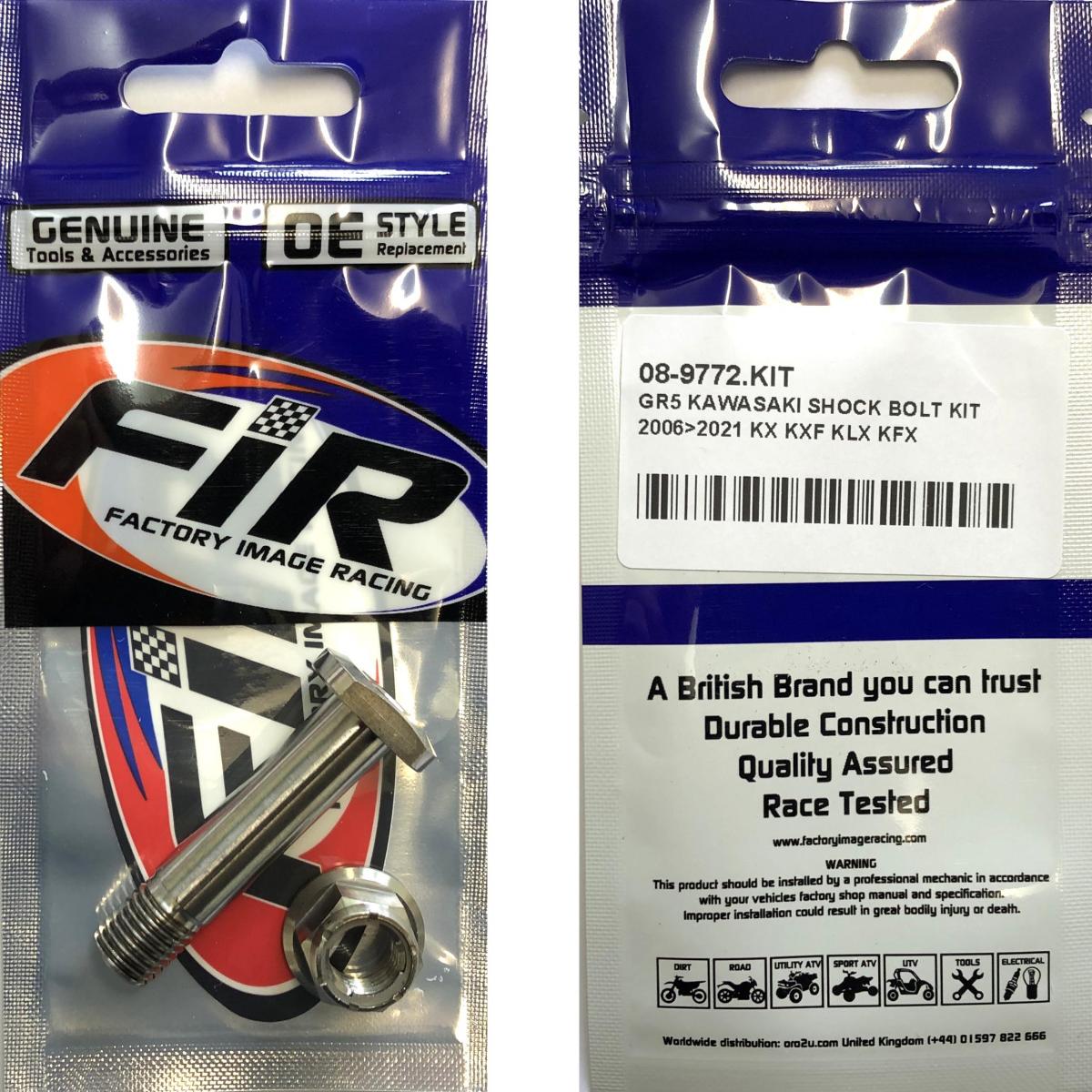 GR5 KAWASAKI SHOCK BOLT KIT, 2006>2021 KX KXF KLX KFX, 92154-0512 92153-0937 thumbnail 2