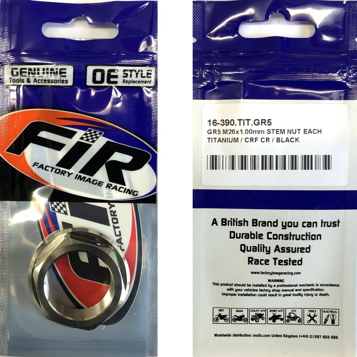 GR5 M26x1.00mm STEM NUT EACH, TITANIUM / CRF CR, / CNC thumbnail 2