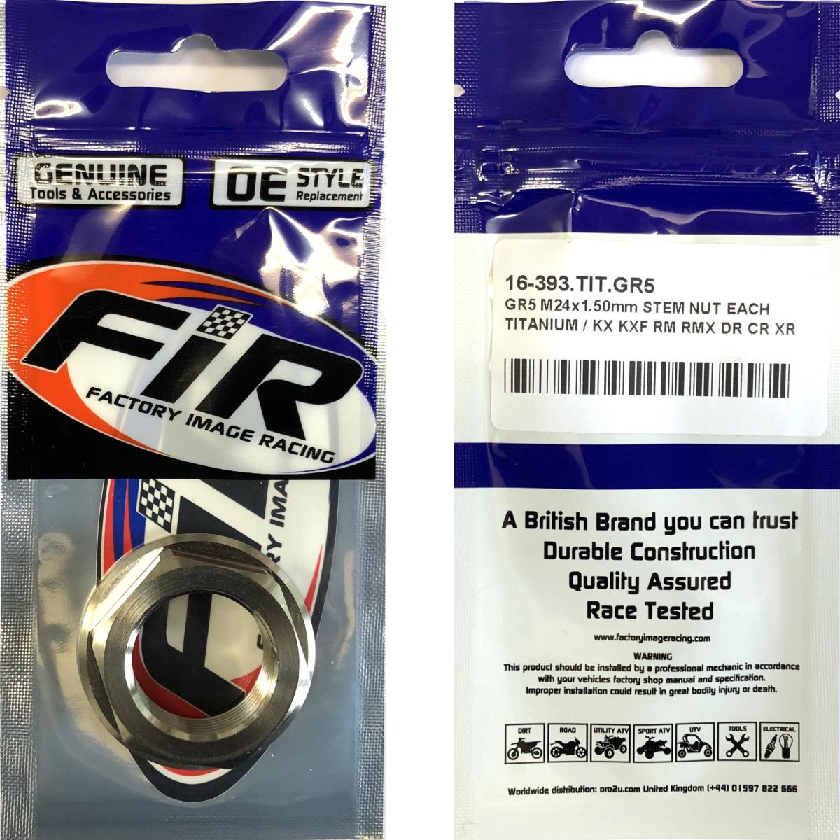 GR5 M24x1.50mm STEM NUT EACH, TITANIUM / KX KXF RM RMX DR CR XR, / CNC thumbnail 2