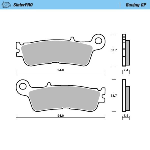 BRAKE PADS SINTERED RACING, MOTO-MASTER 099812, FA755 thumbnail 2