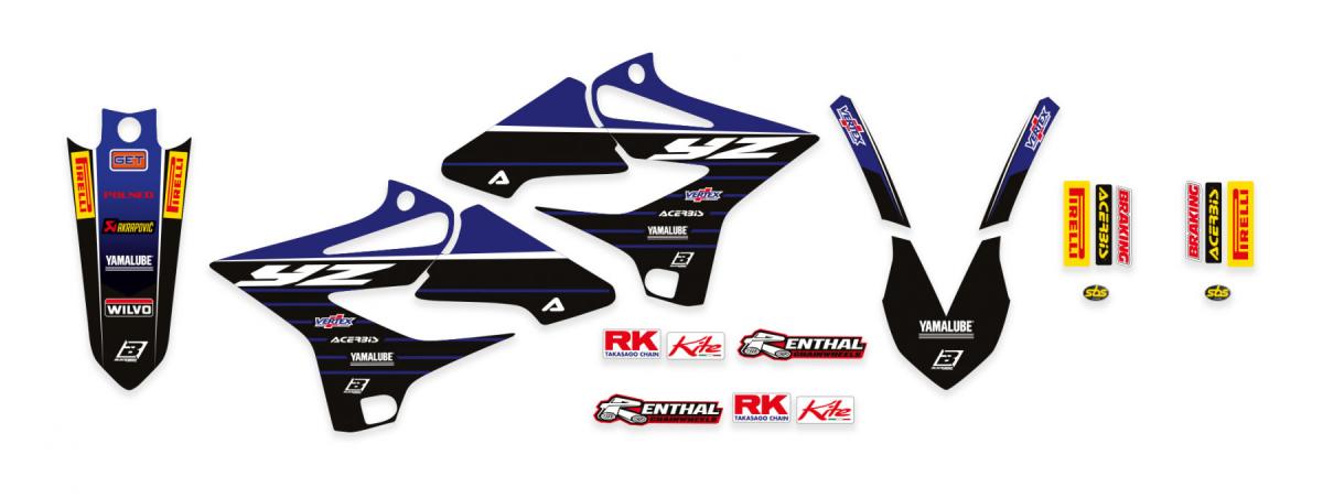 15-21 YZ125/250 FACTORY RACING, BLACKBIRD 2244R10 2020-21 GRAPHIC KIT thumbnail 2