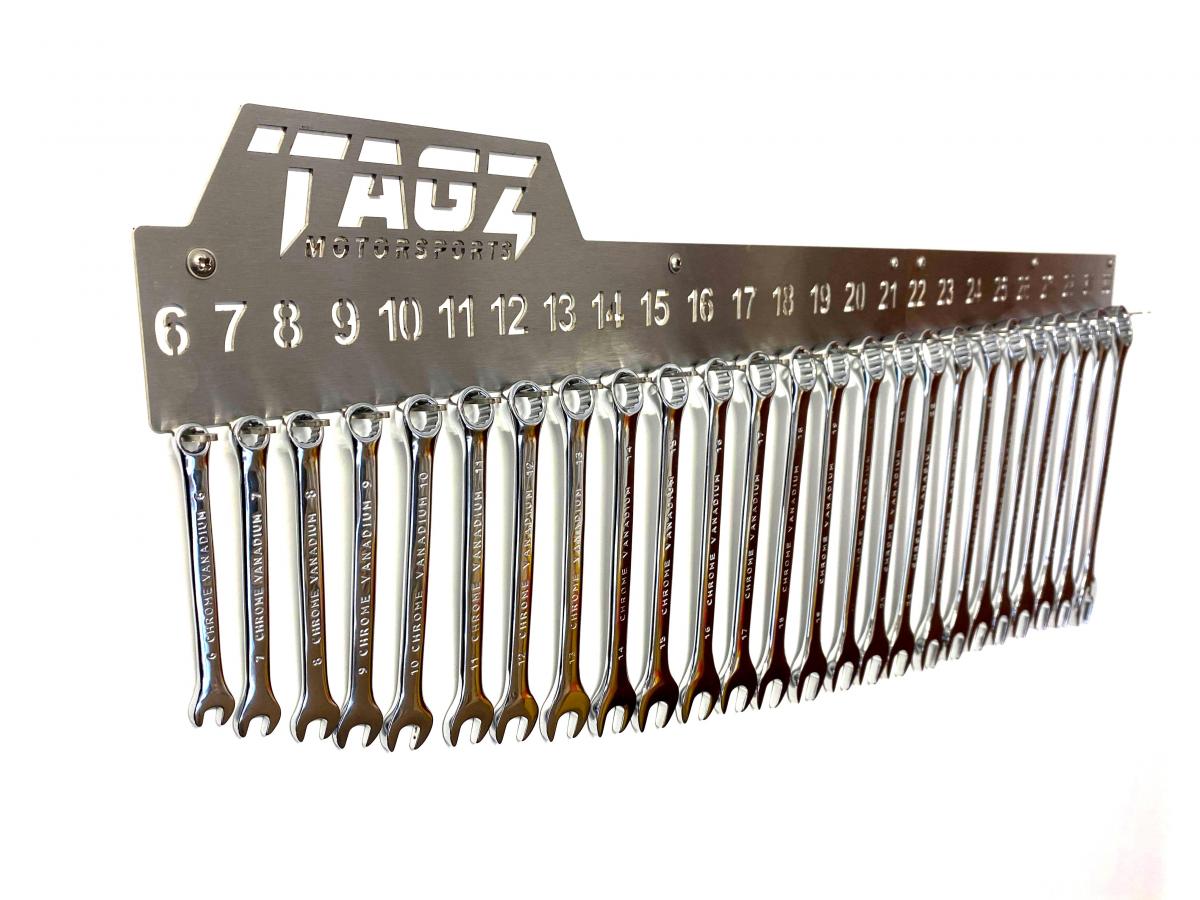 TAGZ SPANNER RACK STAINLESS STEEL, SUIT 25 SPANNERS 6mm-32mm, SPANNER ORGANISER thumbnail 3