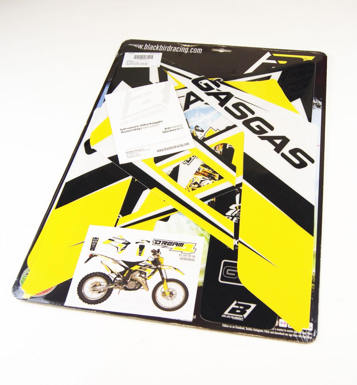 02-06 GASGAS DREAM-4 YELLOW, BLACKBIRD DECAL KIT 2903N/01 thumbnail 3