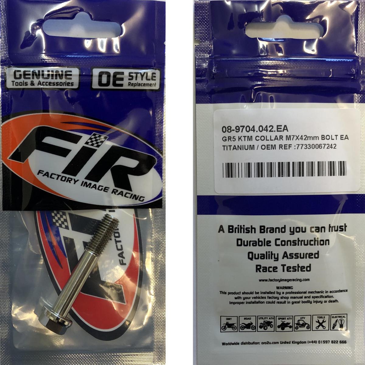 GR5 KTM COLLAR M7X42mm BOLT EA, TITANIUM / OEM REF :77330067242, / EACH thumbnail 3