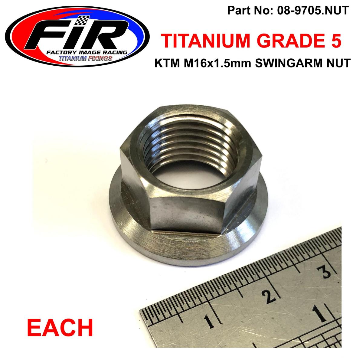 KTM M16x1.5mm SWINGARM NUT, TITAUIUM GR5 / OEM REF 54804038000, / EACH image 1
