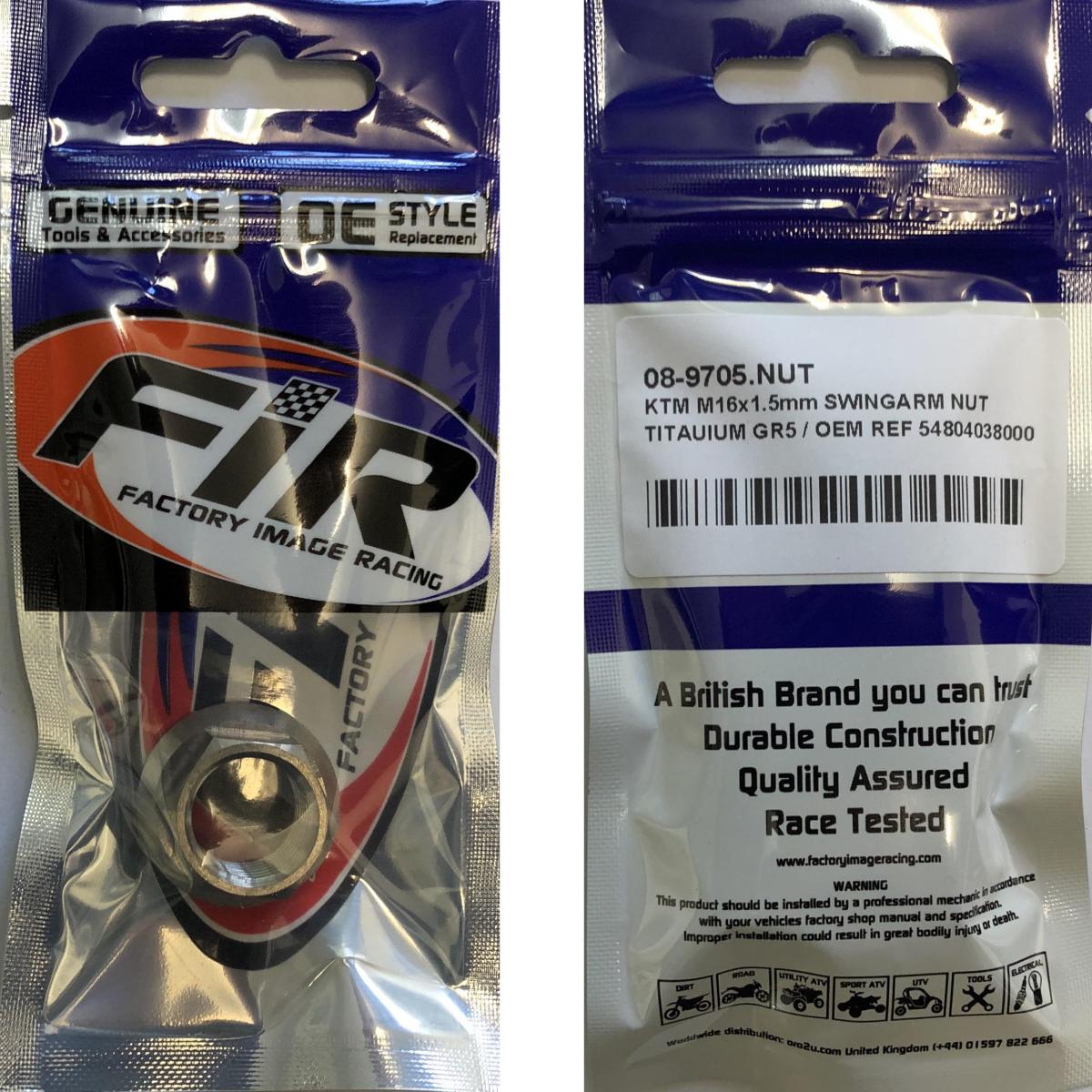 KTM M16x1.5mm SWINGARM NUT, TITAUIUM GR5 / OEM REF 54804038000, / EACH thumbnail 3