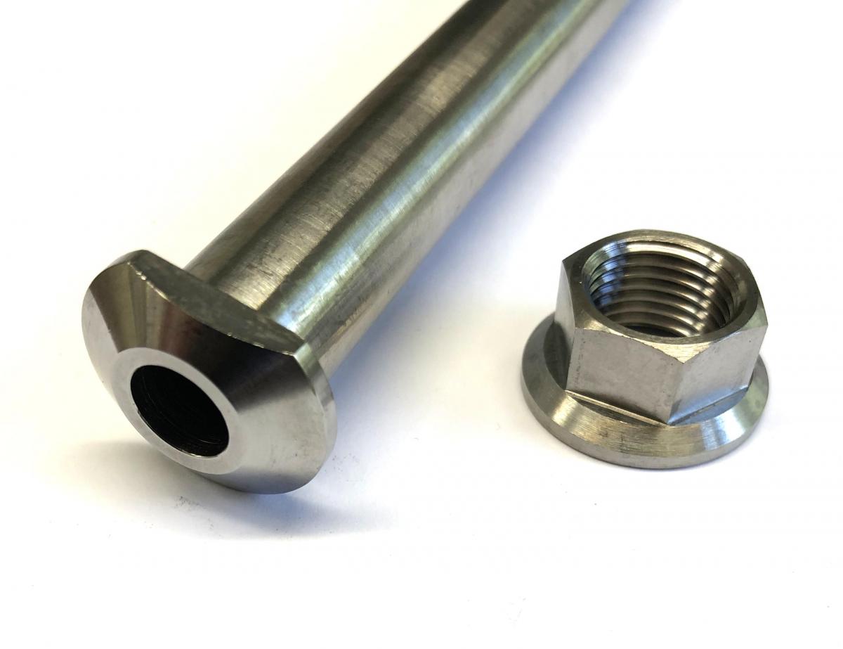 KTM M16x1.5mm SWINGARM PIN & NUT, GR5 79004037100 & 54804038000, FIR-BARND / TITANIUM GRADE 5 thumbnail 4