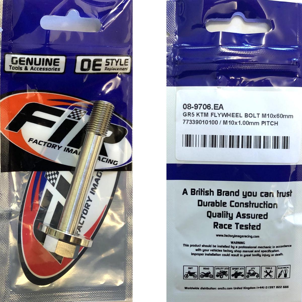 GR5 KTM FLYWHEEL BOLT M10x60mm, 77339010100 / M10x1.00mm PITCH, / EACH thumbnail 2