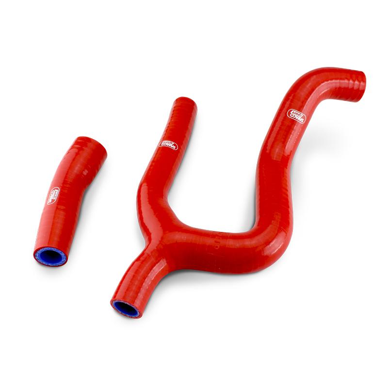 COOLANT HOSE 2 PIECE KIT RED 20-23 GAS HUSQ KTM 250 THERMOSTAT BYPASS SAMCO KTM-116-RD image 1