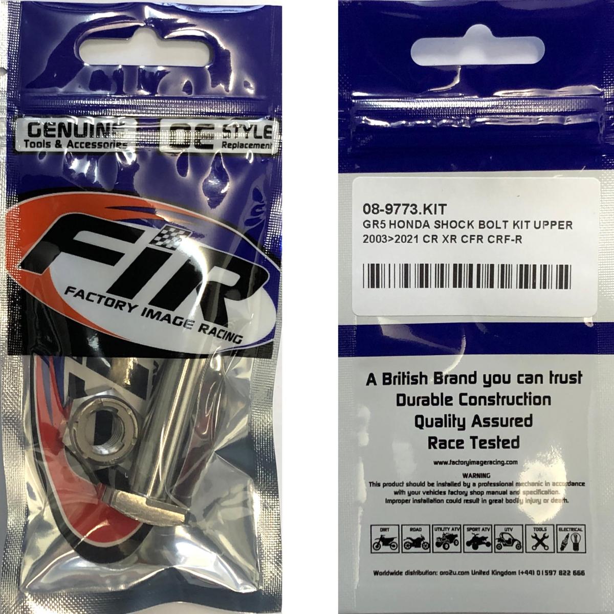 GR5 HONDA SHOCK BOLT KIT UPPER, 2003>2021 CR XR CFR CRF-R, 90152-MEB-750 thumbnail 2