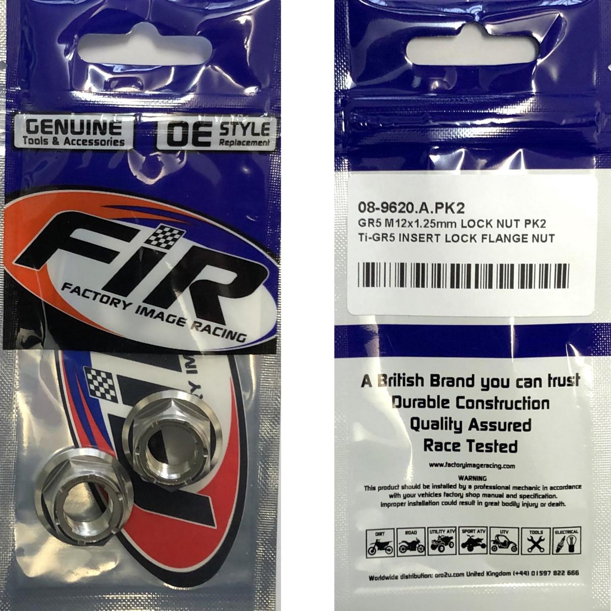 GR5 M12x1.25mm LOCK NUT PK2, Ti-GR5 INSERT LOCK FLANGE NUT, / OEM HONDA 90305-KRN-A30 thumbnail 3