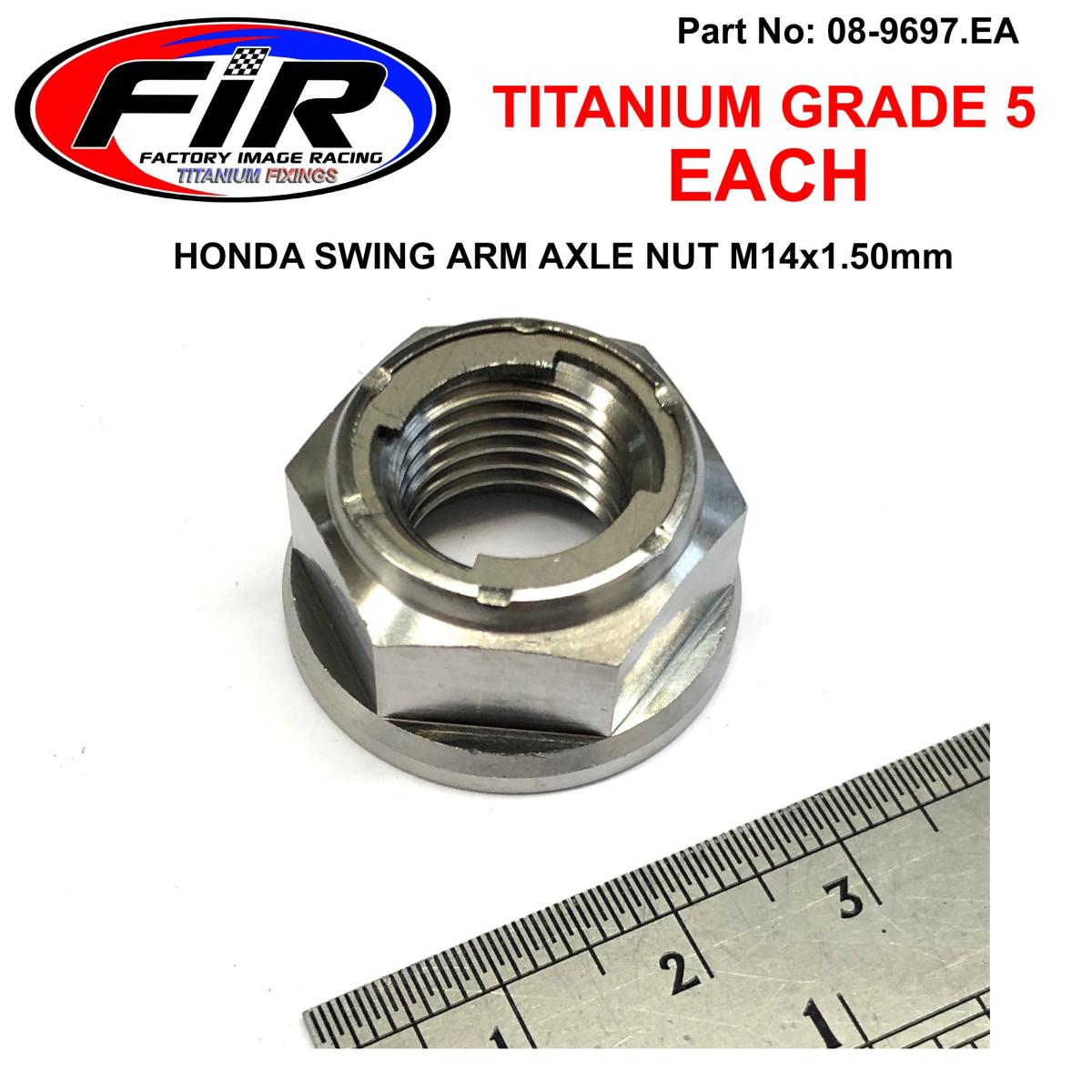 GR5 HONDA SWING ARM NUT, Ti-GR5 INSERT / M14x1.50mm / EACH, / 90305-KZ3-B01 image 1