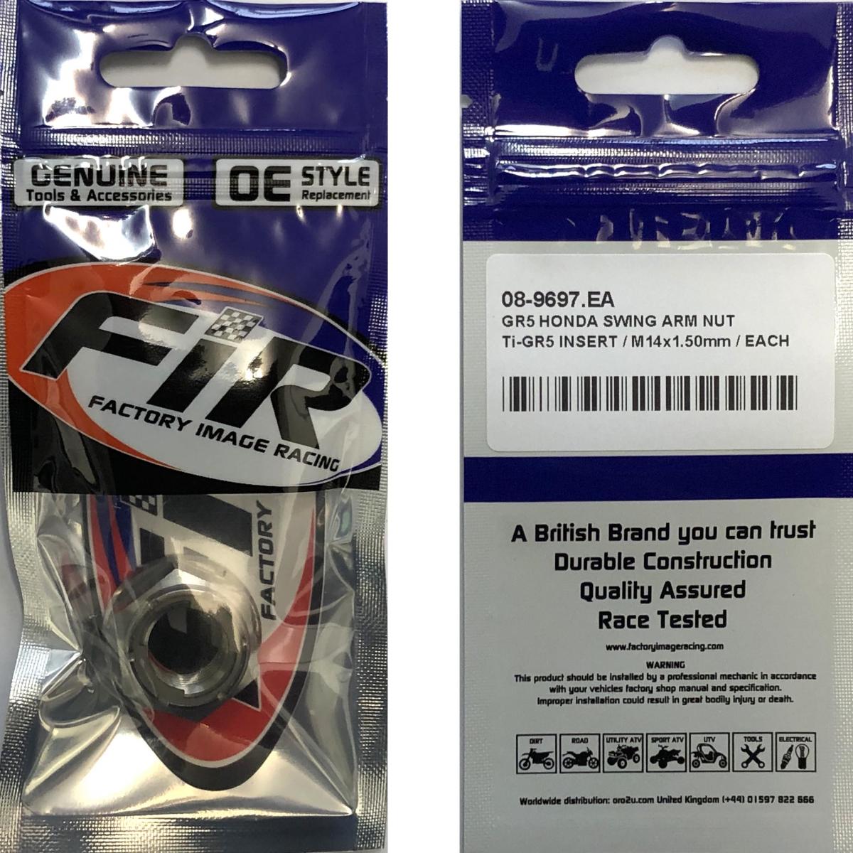GR5 HONDA SWING ARM NUT, Ti-GR5 INSERT / M14x1.50mm / EACH, / 90305-KZ3-B01 thumbnail 2