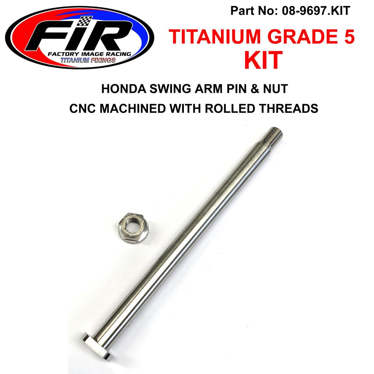 GR5 HONDA SWING ARM PIN & NUT, Ti-GR5 INSERT / M14x1.50mm / EACH, 52101-KZ4-J40 / 90305-KZ3-B01 image 1