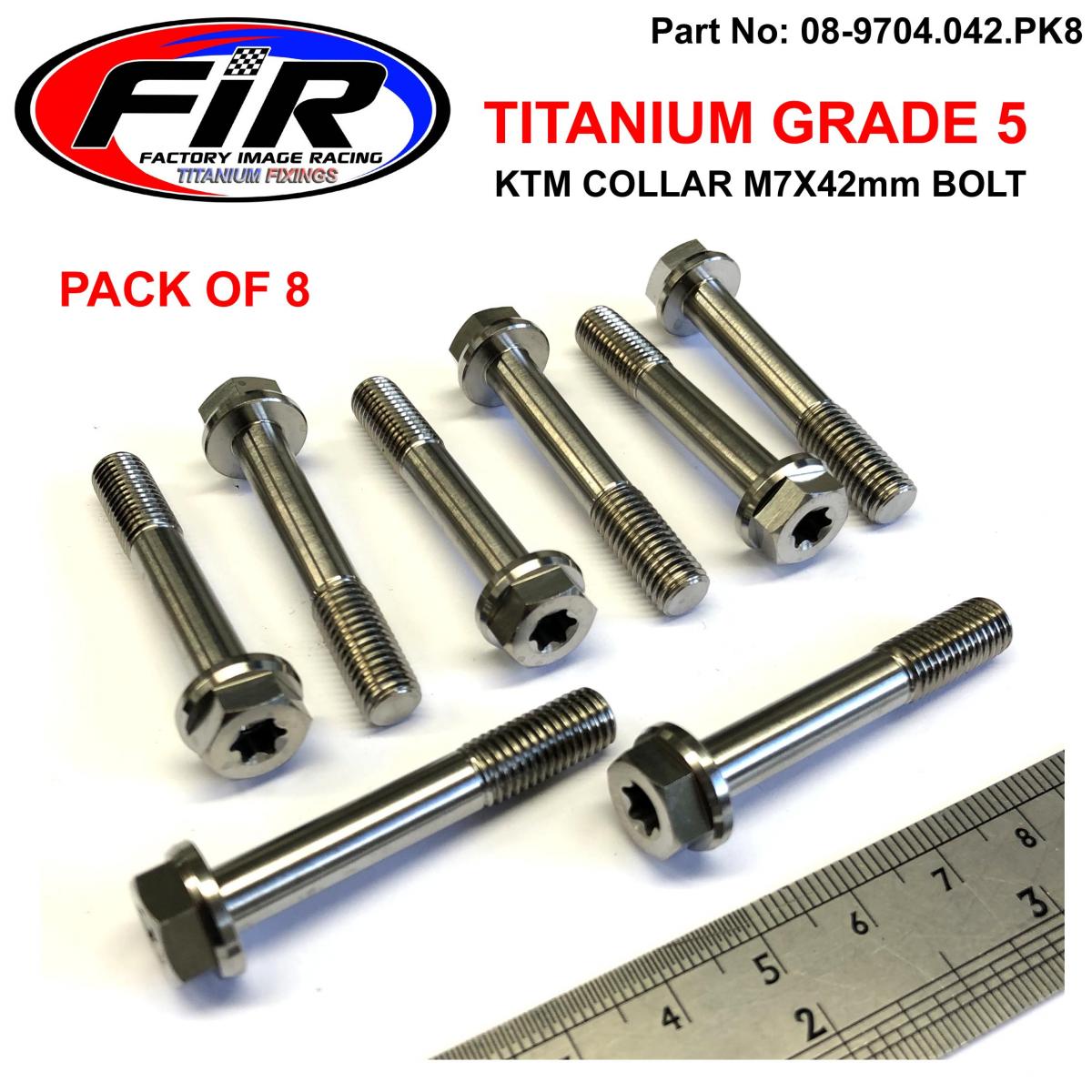 GR5 KTM COLLAR M7X42mm BOLT PK8, TITANIUM / OEM REF :77330067242, / PACK OF 8 image 1