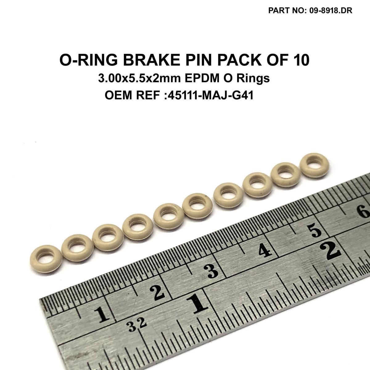 O-RING BRAKE PIN PACK OF 10, 3.00x5.5x2mm EPDM O Rings, 45111-MAJ-G41 45111MAJG41 image 1