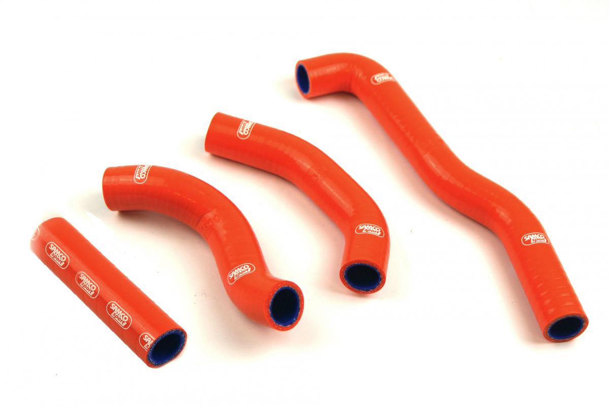 COOLANT HOSE 4 PIECE KIT ORANGE 87-89 KAWASAKI 250 KX SAMCO SPORT KAW-43-OR image 1