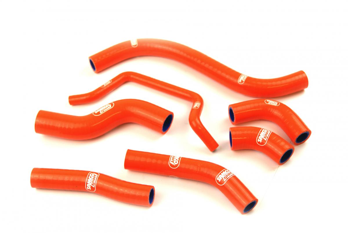 COOLANT HOSE 7 PIECE KIT ORANGE 12-15 KAWASAKI 450 KX OEM DESIGN SAMCO SPORT KAW-59-OR image 1