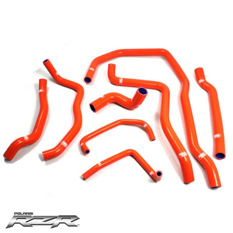 COOLANT HOSE 8 PIECE KIT ORANGE 14-17 POLARIS 1000 RANGER RZR SAMCO SPORT POL-3-OR image 1