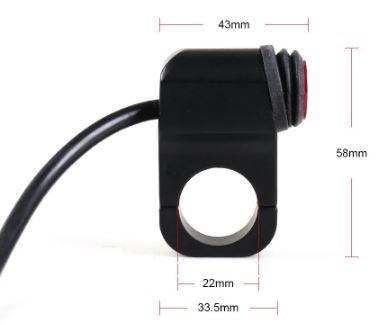 HANDLEBAR SWITCH 22mm LIGHTS ON OFF WATERPROOF thumbnail 4
