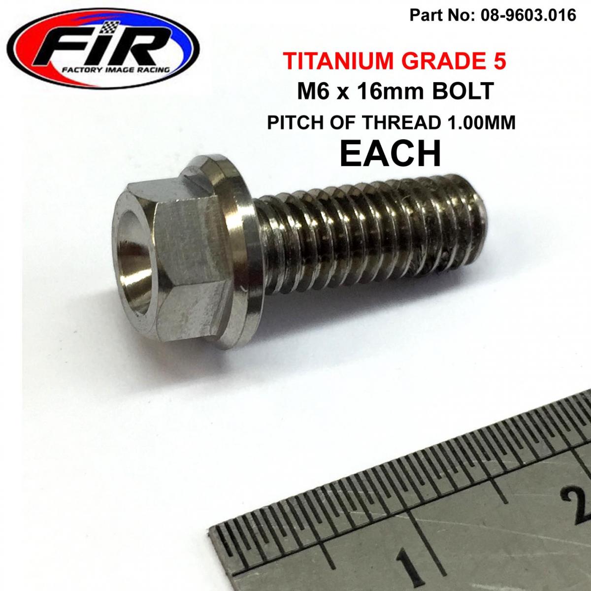 TITANIUM GR5 BOLT M6 x 16mm EACH, FLANGE OD: 11mm / HEX SIZE: 8mm, / thumbnail 2